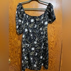 Glamorous UK silky snake and sun print mini dress